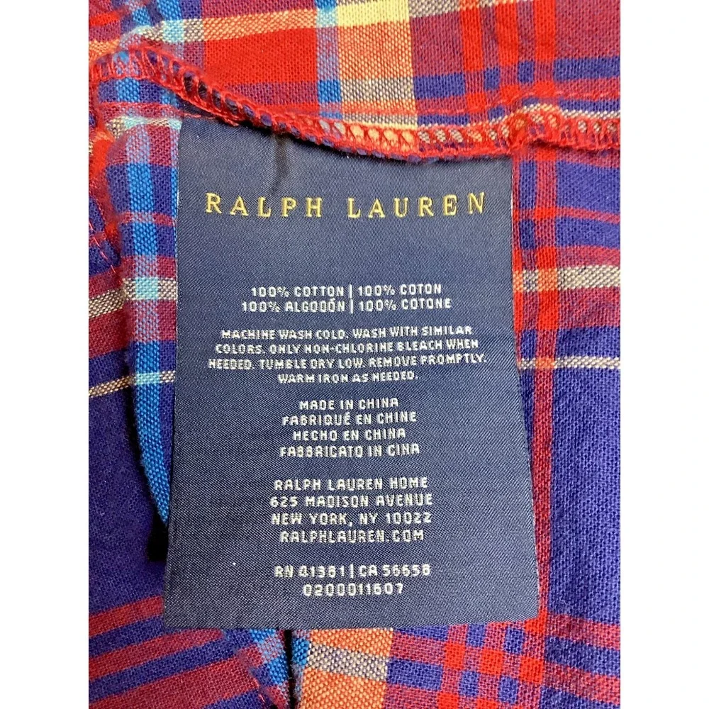 Lauren Ralph Lauren Red and Blue Plaid Pillow Sham